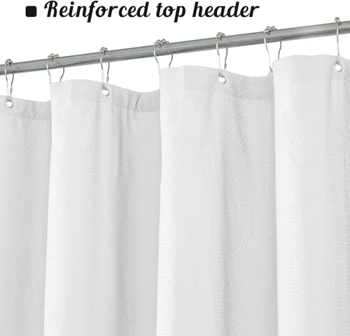 Vista 6 de Mrs Awesome - Cortina de ducha en relieve de microfibra para cabina de baño, 137 x 183 cm, forro de cortina de ducha de tela suave lavable y Blanco