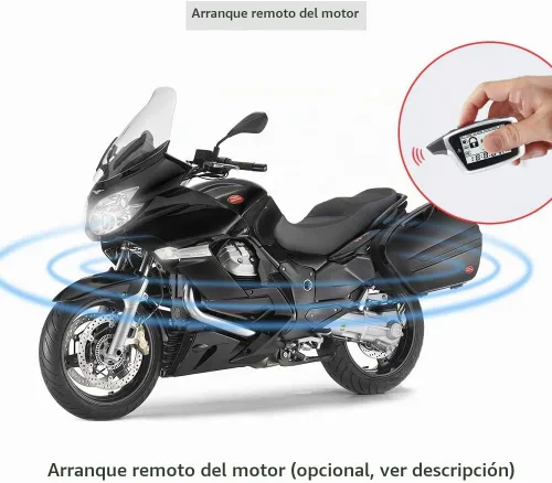 Vista 5 de EM212 Sistema de alarma de motocicleta de 2 vías con pantalla LCD buscapersonas transmisor recargable incorporado sensor de choque y sensor