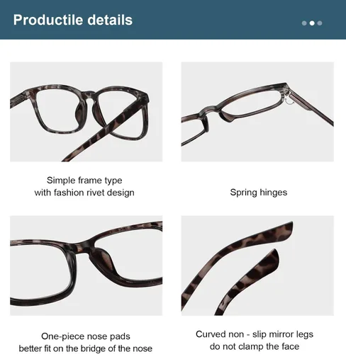 Vista 5 de BLUELESS Gafas de lectura para mujer - Lectores de moda para damas(Tortoise, 1.75)