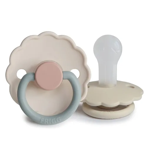Vista 15 de FRIGG Daisy SilkySoft - Chupete de silicona para bebé, fabricado en Dinamarca, sin BPA (aurora/blanco brillante, 6-18 meses)