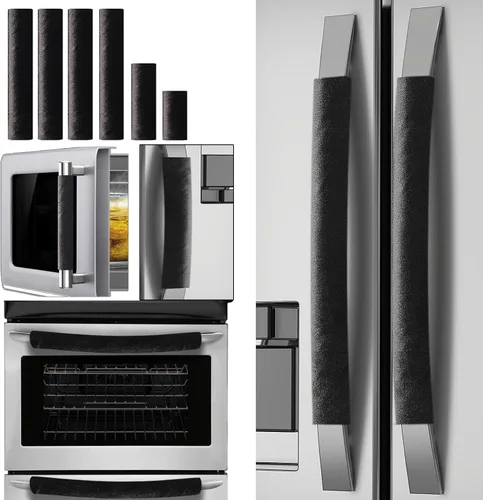 Vista 10 de Volecy - Juego de 6 fundas lavables de terciopelo para manijas de puerta de refrigerador, manija de electrodoméstico para refrigerador, microondas