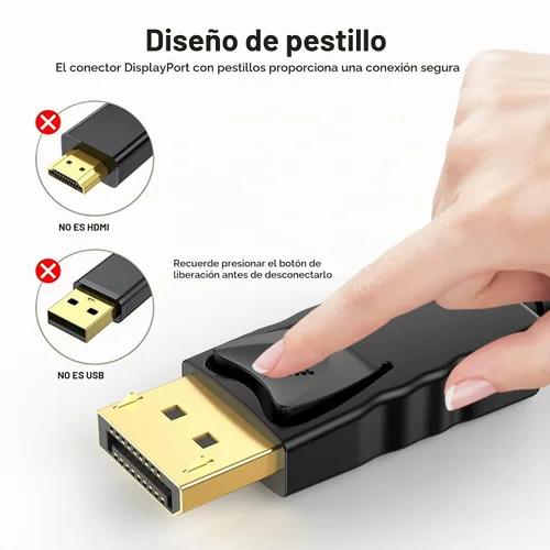Vista 6 de Paquete de 2 cables DisplayPort a VGA de 6 pies, cable de video macho a