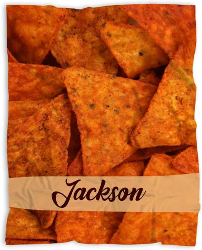 Vista 32 de Manta de chips Nachos para otoño, invierno, primavera, todas las estaciones, cálida y mullida de 40 x 30 pulgadas, para mascotas, microfelpa Chips