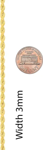 Vista 9 de LIFETIME JEWELRY 24k Real Gold Plated 3mm Gold Rope Chain for Men & Women Diamond Cut Gold Chain Necklace Women & Necklace for Men 14 to 36 Inch