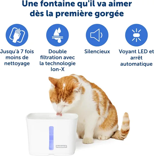 Vista 3 de PetSafe Viva Pet Fountain - Fomenta la hidratación saludable - Dispensador automático de agua con doble filtración - Fuente de agua ultra silenciosa