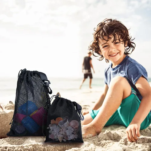 Vista 7 de 10 bolsas de malla con clips, bolsas de almacenamiento de nailon portátiles para juguetes, almacenamiento deportivo, actividades al aire libre, etc.