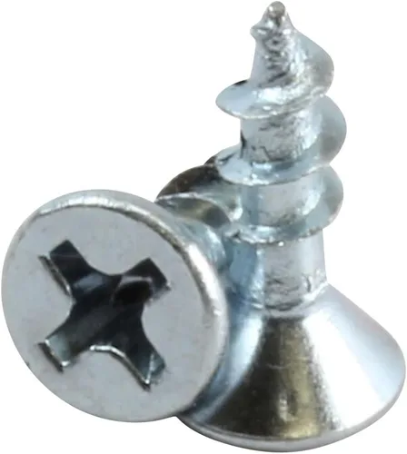 Vista 3 de Rok Hardware Paquete de 100 tornillos para madera de cabeza plana Phillips de rosca gruesa #6 x 1/2" MDF de zinc