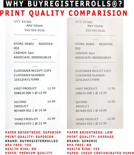 Vista 5 de Rollos de papel para impresora de cocina, 3 rollos de papel de unión de 1 capa, 50 rollos de papel de impresora sp700, funciona para TM-U300