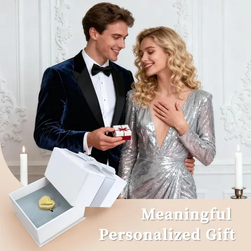 Vista 6 de SUPHELPU Anillo de medallón personalizado con imagen en el interior, anillos de fotos personalizados para mujeres, anillo conmemorativo grabado
