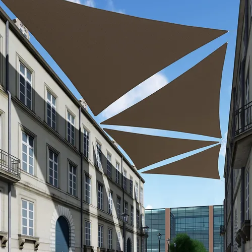 Vista 9 de TANG Toldo parasol triangular de 2 x 2 x 2 pies, para patio, tela permeable con bloqueo UV para pérgola, patio trasero, porche, terraza, jardín Beige