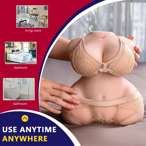 Vista 6 de Muñeca sexual de tamaño real para hombre, juguete vaginal con pechos realistas, anal, 12 libras, torso sexual realista de TPE masturbadores