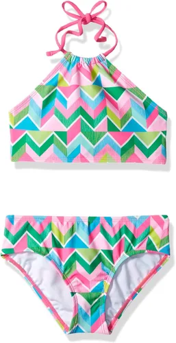 Vista 32 de Kanu Surf Mahina bikini halter de 2 piezas para niñas, traje de baño para playa mahina azul