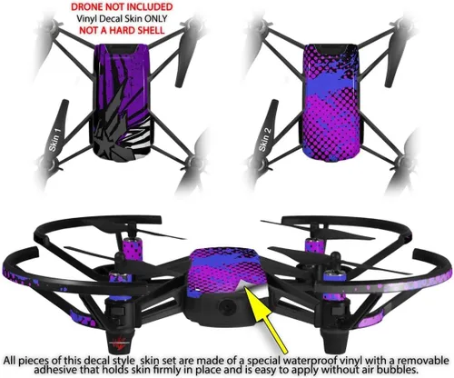 Vista 2 de Pegatina para DJI Ryze Tello Drone Baja 0040, color morado