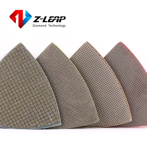 Vista 4 de Disco de lija de diamante triangular, discos de lija para moler piedra de vidrio cerámica de 3 "(80 mm) Mix Grit/8pcs