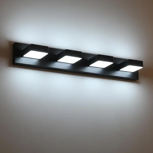Vista 14 de Lámparas LED modernas de 2 luces LED para tocador de baño (15.5 pulgadas, blanco frío 6000 K), accesorios de iluminación de pared de baño
