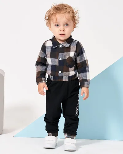 Vista 2 de Renotemy Conjunto de ropa para bebé recién nacido, conjunto de ropa con estampado de letras para niño