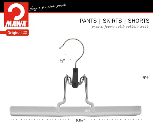 Vista 6 de Mawa Percha europea de acero antideslizante, ahorra espacio con gancho giratorio, sostiene pantalones, faldas y pantalones cortos, estilo M/26