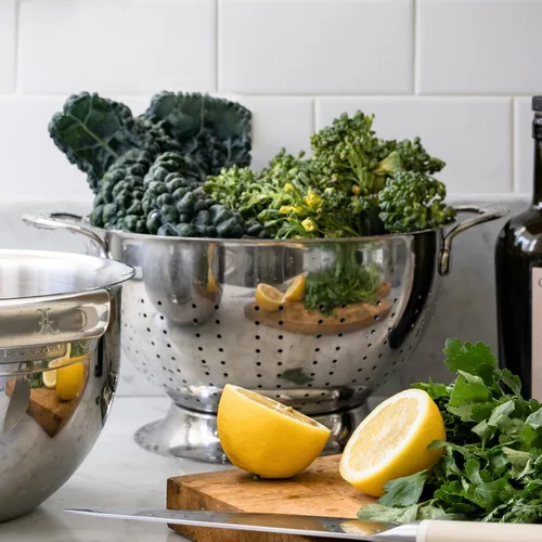 Vista 9 de Hestan Provisiones: colador de acero inoxidable de 3 cuartos de galón