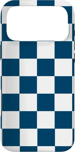 Vista 21 de Checkered Navy Blue and White Checkerboard Case for iPhone 17