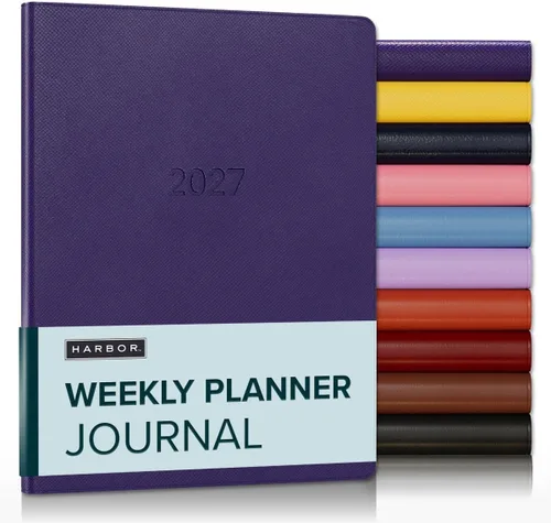 Vista 74 de Harbor Agenda semanal y mensual grande 2025-2026 – Agenda con calendario y cuaderno, piel sintética duradera, 192 páginas, tapa blanda