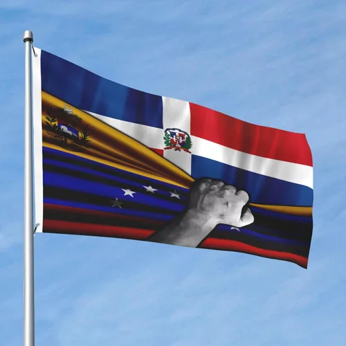 Vista 28 de Bandera de Costa Rica y República Dominicana de 2 x 3 pies, bandera para exteriores, bandera de doble cara, bandera de jardín, bandera de bienvenida