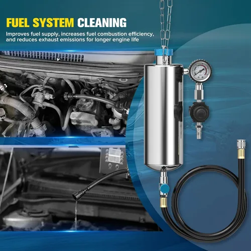 Vista 3 de Juego de máquina limpiadora de inyectores de combustible con 21 piezas - Herramienta de limpieza de inyectores de combustible automotriz de 1000ML