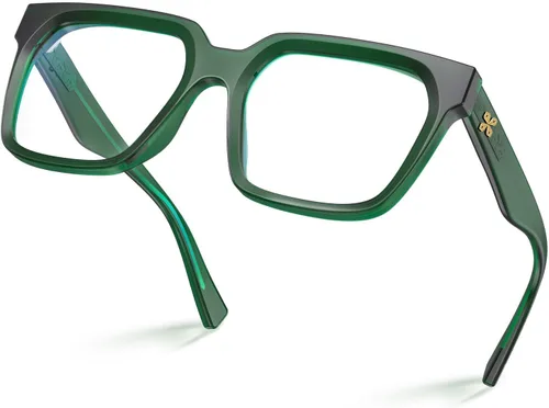 Vista 38 de VISOONE Chunky Rectangle Oversized Blue Light Blocking Computer Glasses Clear Lenses Cute Fake Large Frame Preppy Stylish Designer Fashion Screen