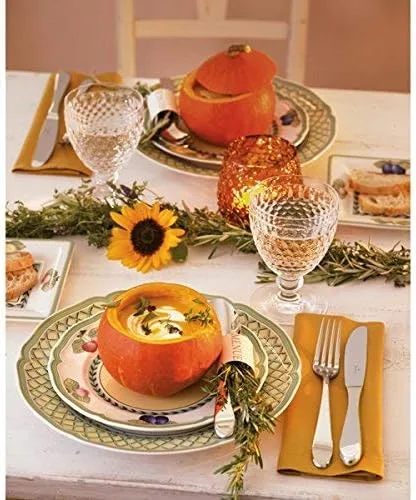 Vista 3 de Villeroy & Boch French Garden - Plato llano naranja, 10.25 pulgadas, blancomulticolor