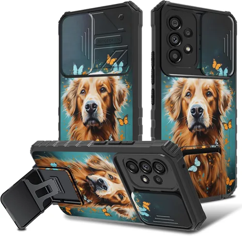 Vista 36 de Funda para Samsung Galaxy A53 5G con funda para cámara y soporte de soporte, resistente, a prueba de golpes, TPU funda protectora para Samsung Flor