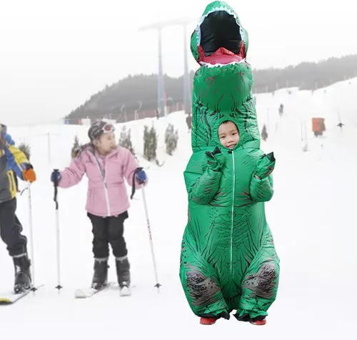 Vista 5 de Haofy Disfraz inflable del dinosaurio, impresión clara del traje de T Rex para cosplay divertido