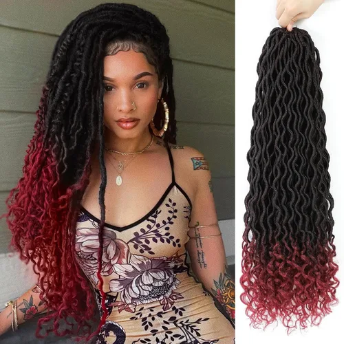 Vista 75 de Cabello Corto de Locs Falsos para Crochet Pre-Enrollado 12 Pulgadas 6 Paquetes Cabello de Locs de Diosa para Crochet Locs Falsos Suaves con Puntas