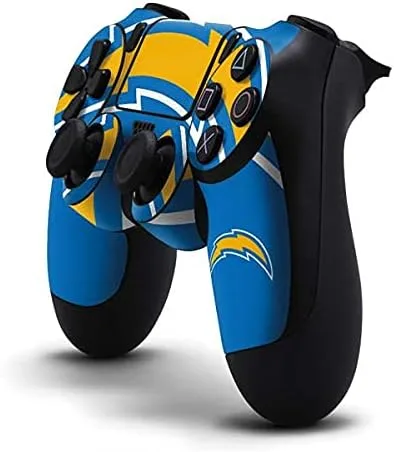Vista 2 de Skinit Calcomanía para juegos compatible con el controlador de PS4, diseño de logotipo grande de Los Angeles Chargers de la NFL con licencia