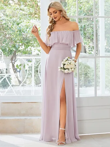 Vista 3 de Ever-Pretty Womens Off The Shoulder Ruffle Party Dresses Side Split Beach Maxi Dress 00968