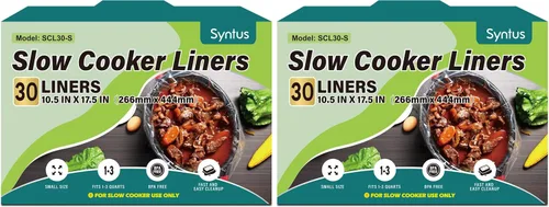 Vista 11 de Syntus Revestimientos para olla de cocción lenta, 10 bolsas de cocina desechables de tamaño pequeño, bolsas de plástico, para bandejas de cocción