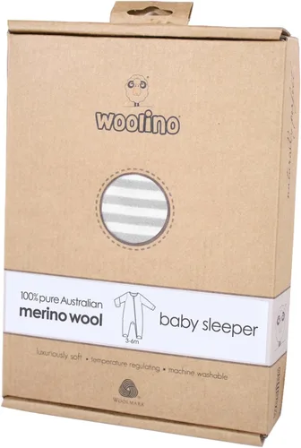 Vista 5 de Pijama para dormir de lana de merino Woolino Footie Sleeper, para 0a36meses.