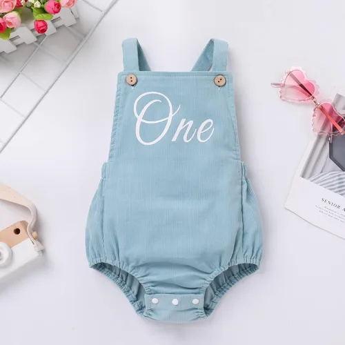 Vista 2 de Traje de primer cumpleaños para niño y niña, mameluco de burbujas para bebé Azul