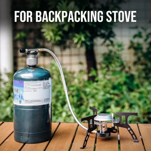 Vista 9 de Adaptador de gas propano de 1 LB para estufa de camping, estufa de mochilero, GS316 Backpacking Stove Convertor, Input EN417 Lindal Valve Output