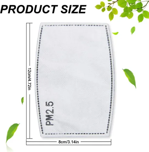 Vista 2 de 100 piezas de filtros de máscara PM2.5 de 5 capas de carbón activado no tejido, para adultos para actividades al aire libre, filtros protectores
