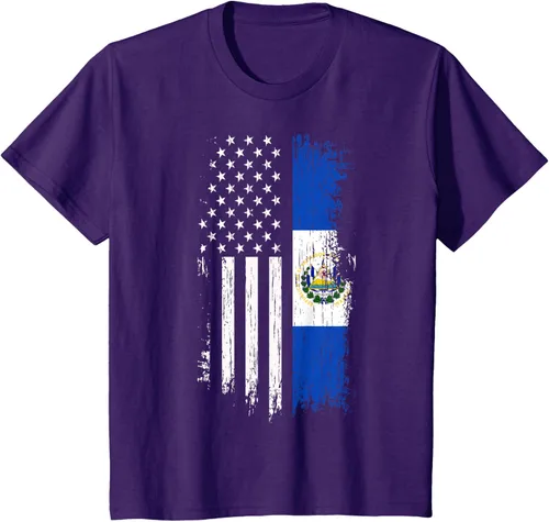 Vista 28 de Camiseta de la bandera de Estados Unidos salvadoreño - Camiseta de El Salvador USA