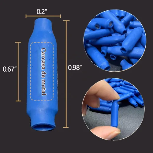 Vista 2 de 100 piezas de conectores B azules con relleno de silicona tipo gel húmedo para cables de alarma telefónica, conectores tipo B, empalmes de tipo