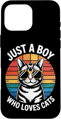 Vista 19 de Just A Boy Who Loves Cats Cat Dad Kitty Parent Feline Boys Case for iPhone 16