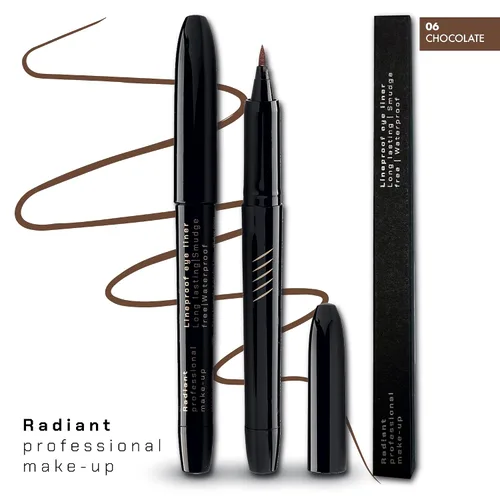 Vista 12 de Radiant - Delineador de ojos líquido profesional, impermeable, a prueba de manchas y de larga duración, con punta de fieltro de precisión flexible