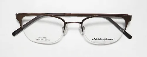 Vista 2 de Eddie Bauer 32005 - Lentes ovalados de media montura para hombre (50-20-145, marrón), Marrón