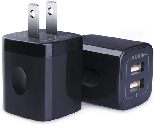 Vista 9 de Cargador de pared USB, bloque de carga, AILKIN 2.1A Multiport Fast Charge Power Brick Cube para iPad, iPhone, Samsung Galaxy, Google Pixel