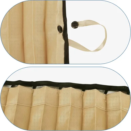 Vista 7 de ZATOOTO Parasol para ventana lateral de automóvil, 2 parasoles magnéticos de privacidad beige, cortina mantiene la pantalla más fresca para dormir