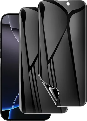 Vista 10 de LYWHL Paquete de 3 protectores de pantalla de privacidad para iPhone 12 Pro Max, protector de pantalla privada antiespía de vidrio templado para 12