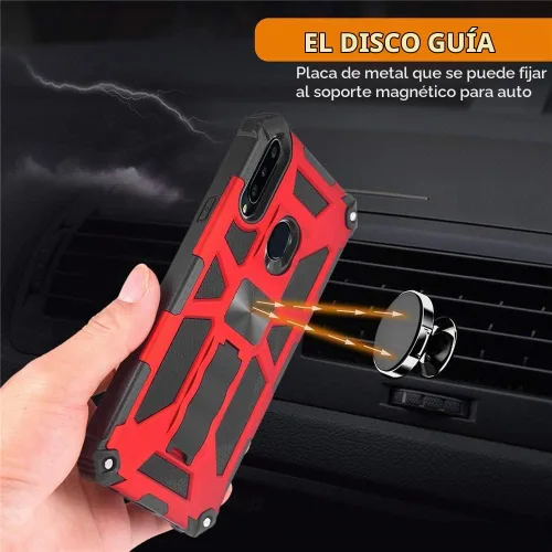 Vista 4 de Asuwish Funda compatible con Huawei Y9 Prime 2019/Honor 9X/P Smart Z y protector de pantalla de vidrio templado, accesorios de celda, soporte de Rojo