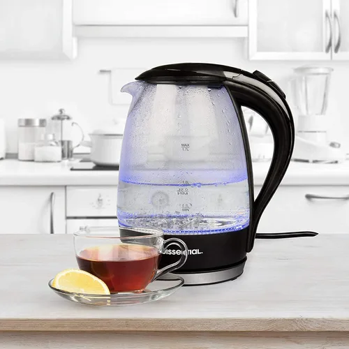 Vista 4 de Hervidor de agua eléctrico de acero inoxidable de 1.7 litros, calentamiento rápido con apagado automático y protección de ebullición, sin cable