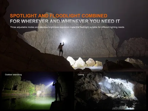 Vista 4 de Fenix LR35R Pro Linterna ultra brillante de 10,000 lúmenes con luz roja y luz UV, y organizador Lumentac