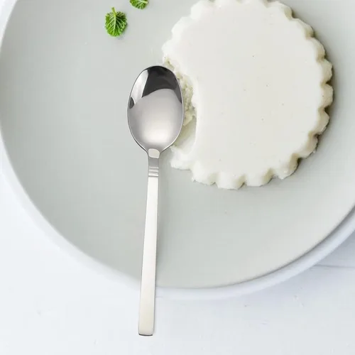 Vista 5 de Morcte Cucharas de postre de acero inoxidable, cucharadita de 12 piezas
